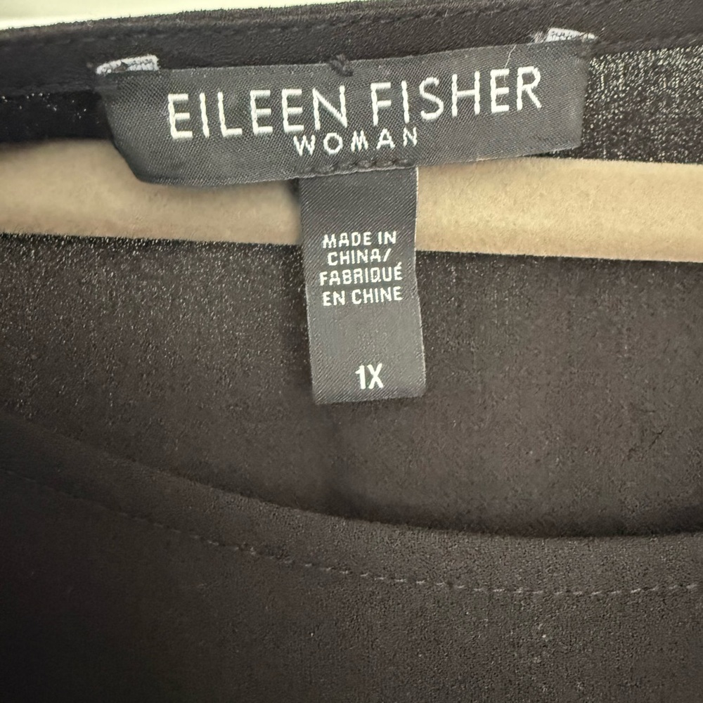 Eileen Fisher Silk Folded Sleeve Ballet neck Dress - Picture 2 of 6